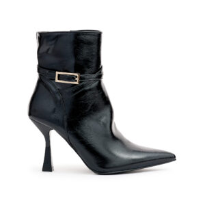 Črni gležnarji s peto iz umetnega usnja