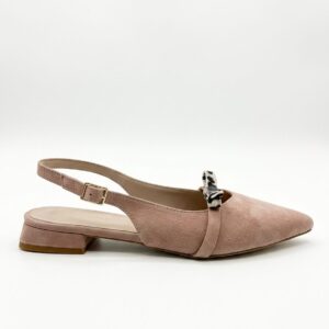 Renini usnjene bež modne balerinke na špico