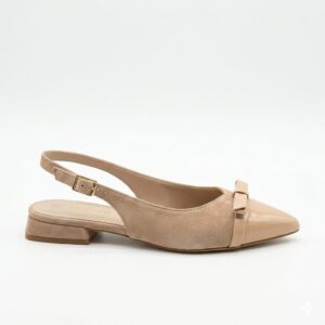 Renini usnjene bež balerinke na špico